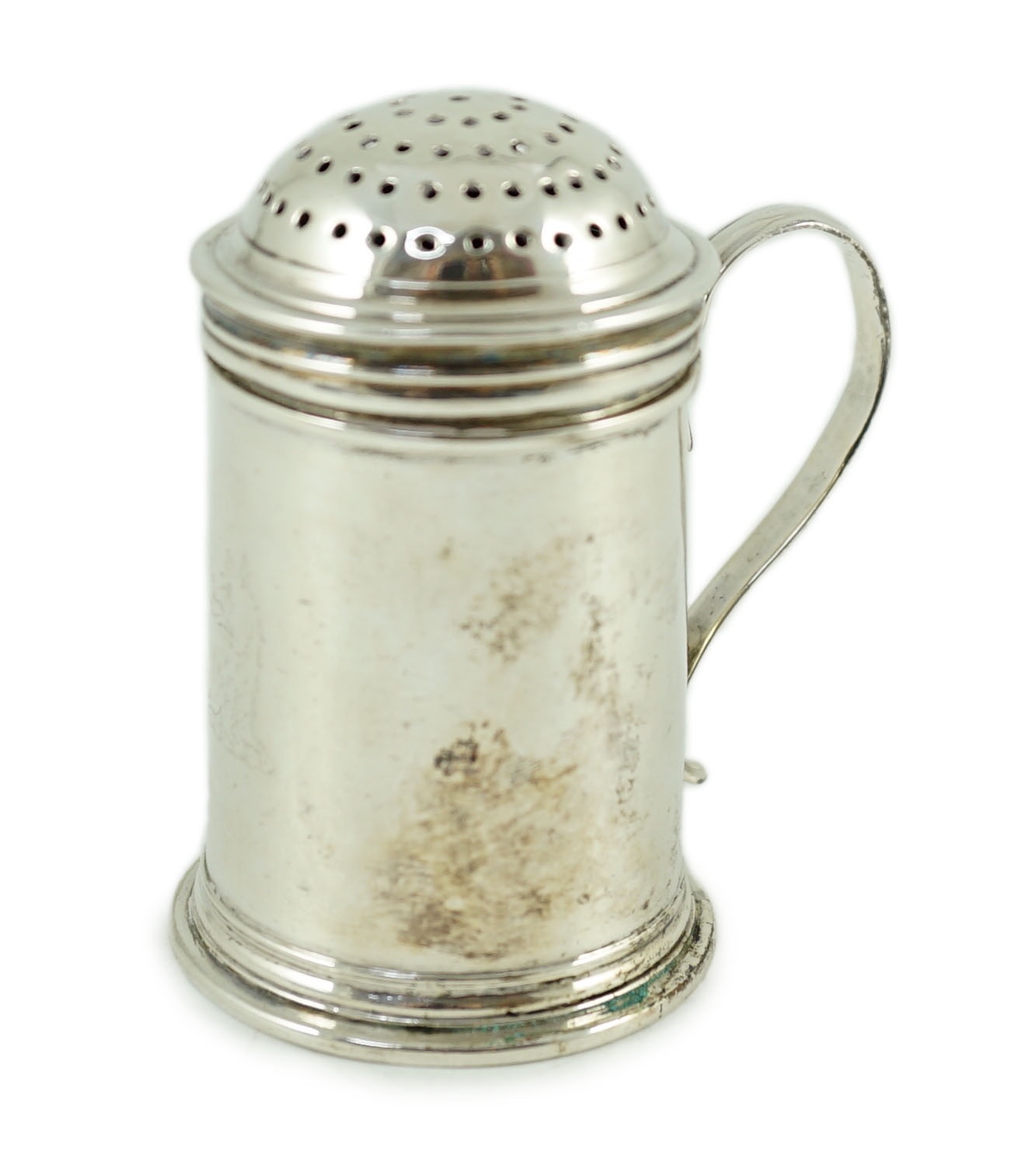 An early George I silver kitchen pepper, no maker's mark